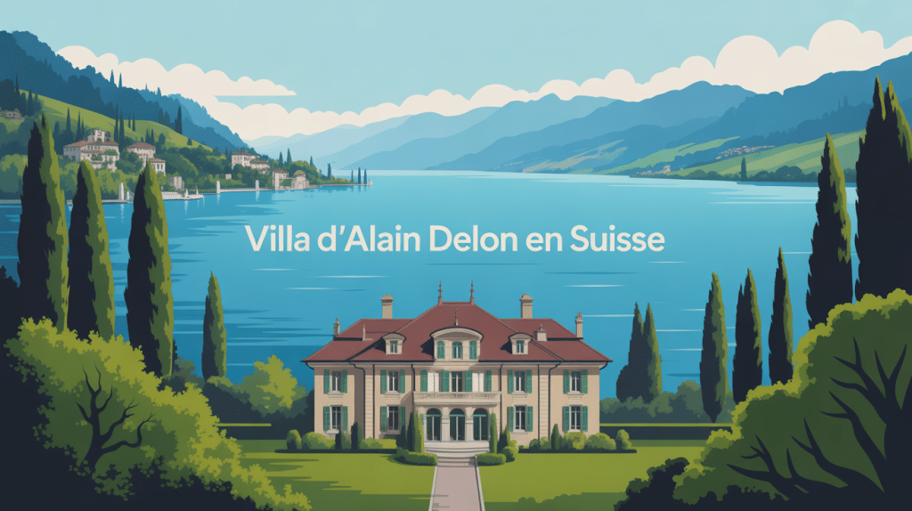 Illustration maison Alain Delon Suisse lac Léman