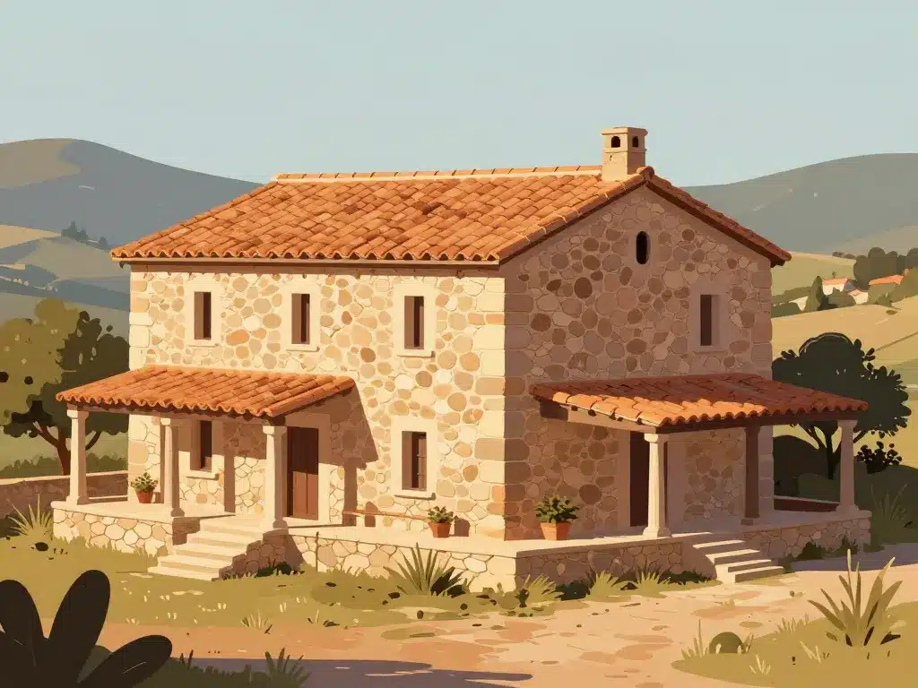 maison sarde volumes simples et intégration paysage