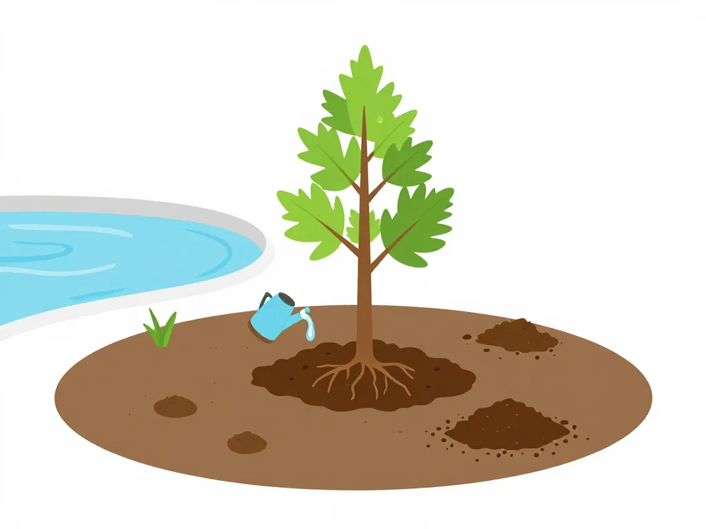 Processus plantation cyprès chauve schéma vectoriel