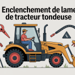 problème enclenchement lame tracteur tondeuse personnage et éléments mécaniques