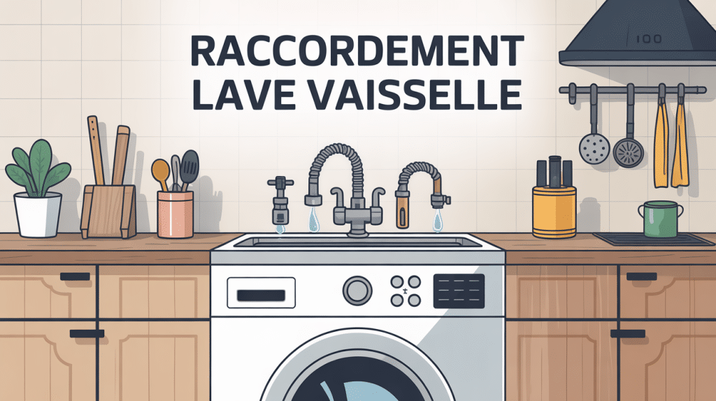 raccordement lave vaisselle cuisine moderne eau et électricité