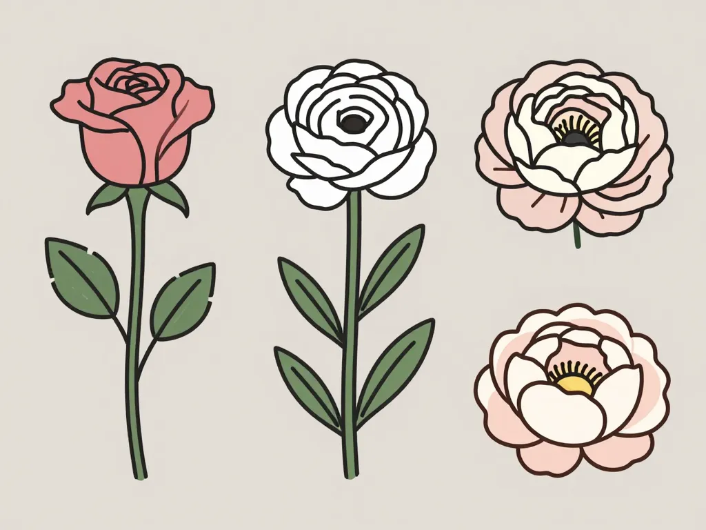 Différences fleurs qui ressemblent à une rose