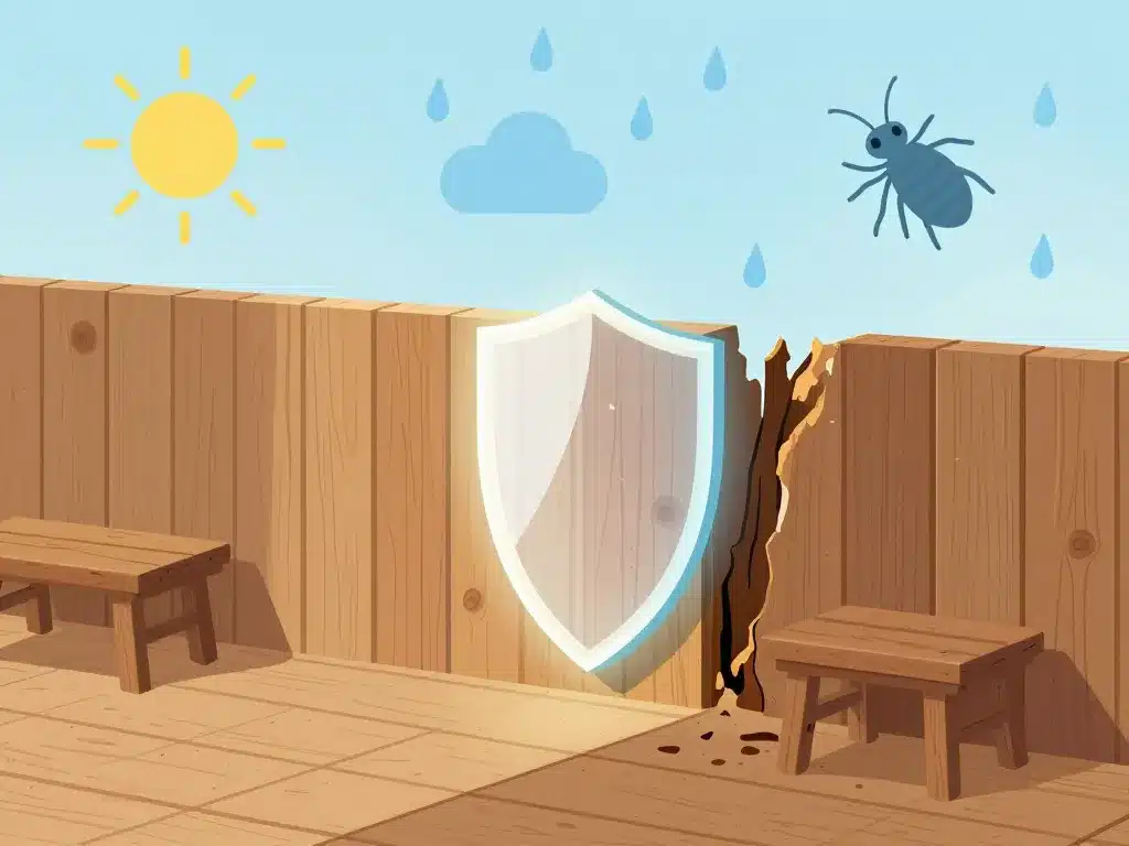 menaces et protection traitement bois extérieur