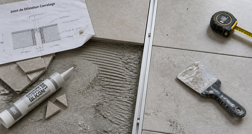 joint dilatation carrelage posé chantier
