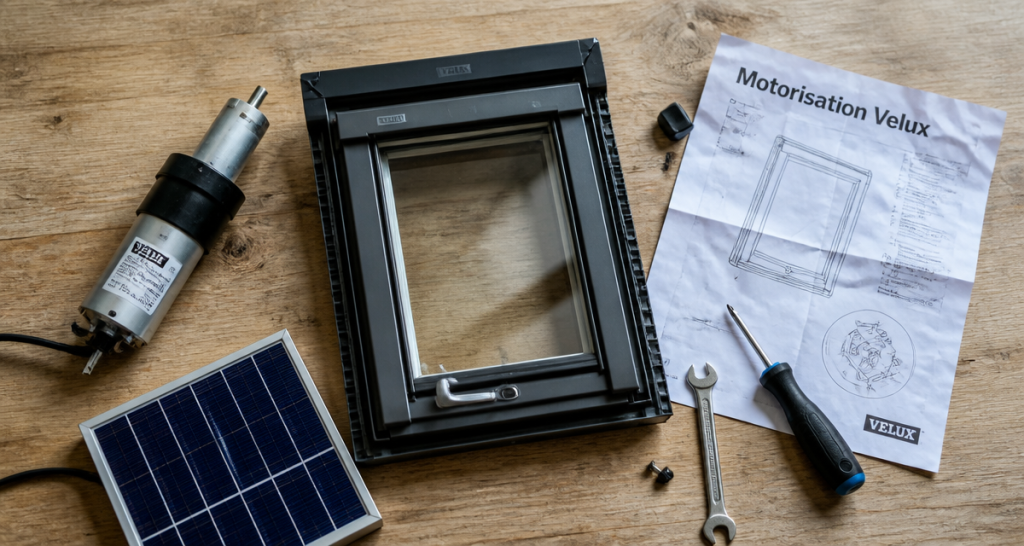 moteur electrique pour velux, outils et kit solaire