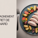 Assiette accompagnement magret de canard avec légumes et pommes de terre