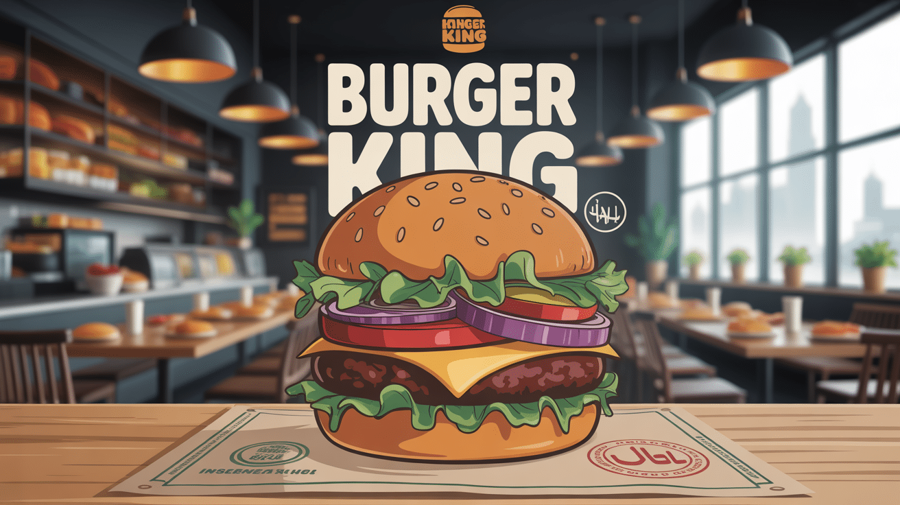 Burger King halal burger certification illustration
