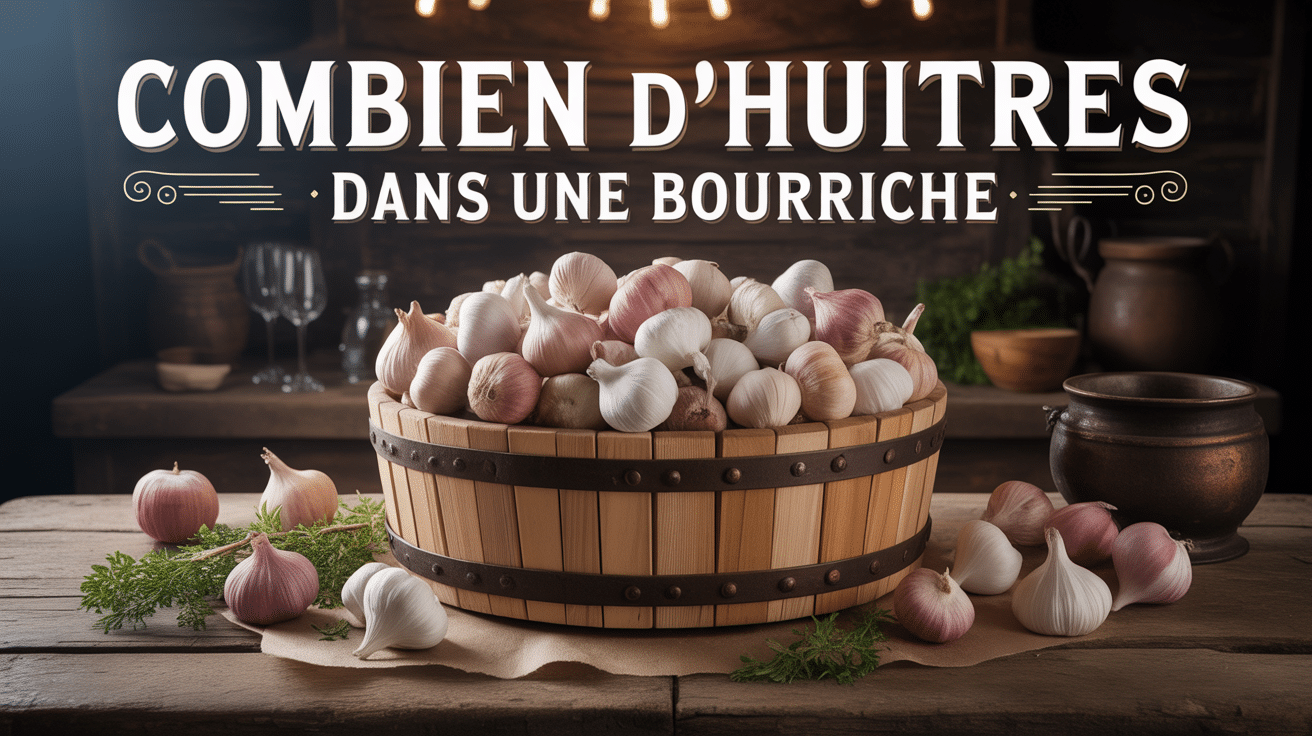 Combien d huitres dans une bourriche sur table en bois