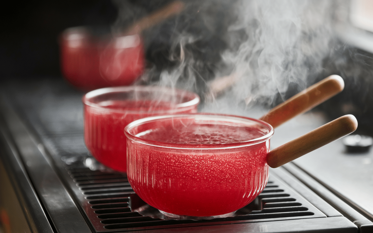 cuisson gelée de framboises avec sucre cristallisé