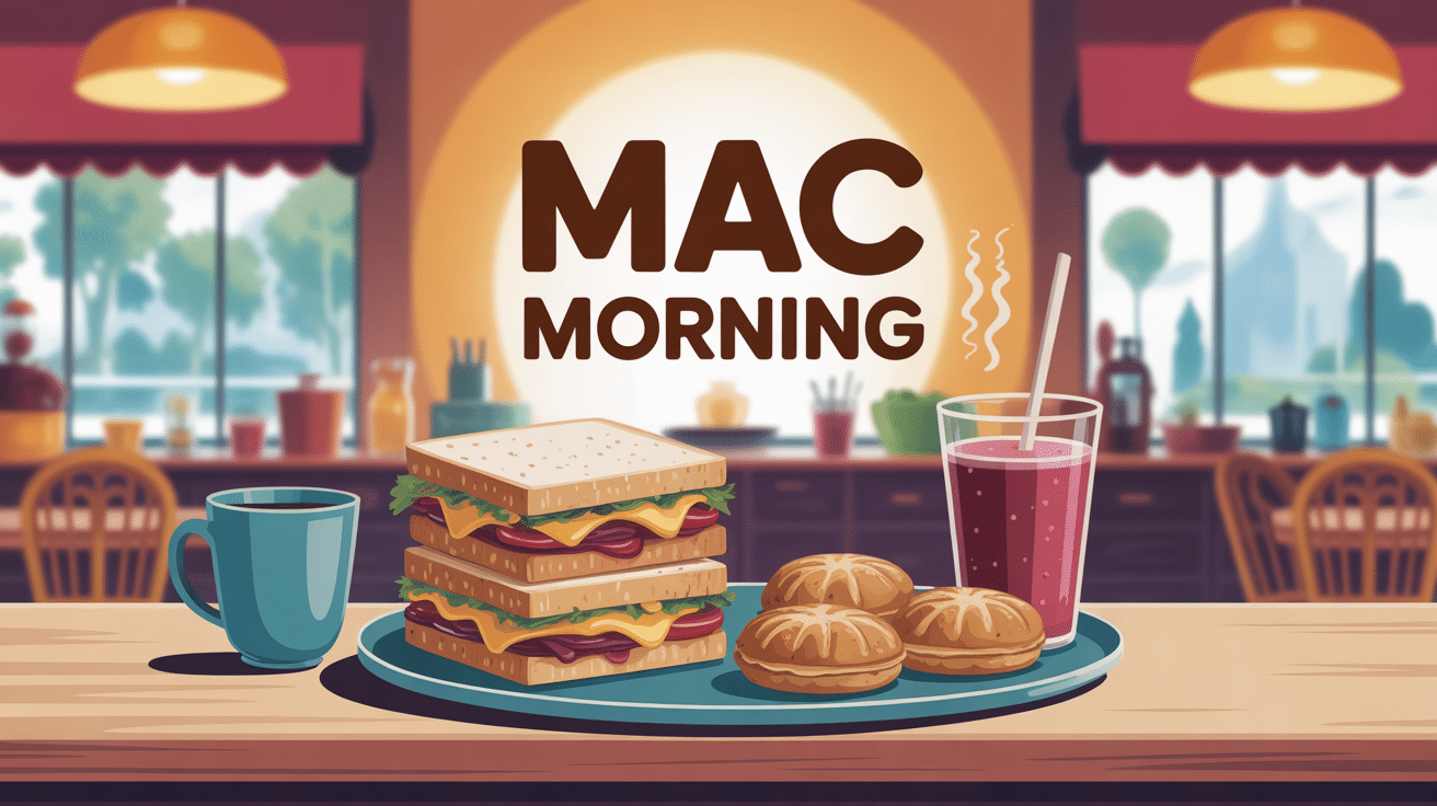 plateau mac morning sandwich galettes boisson chaude