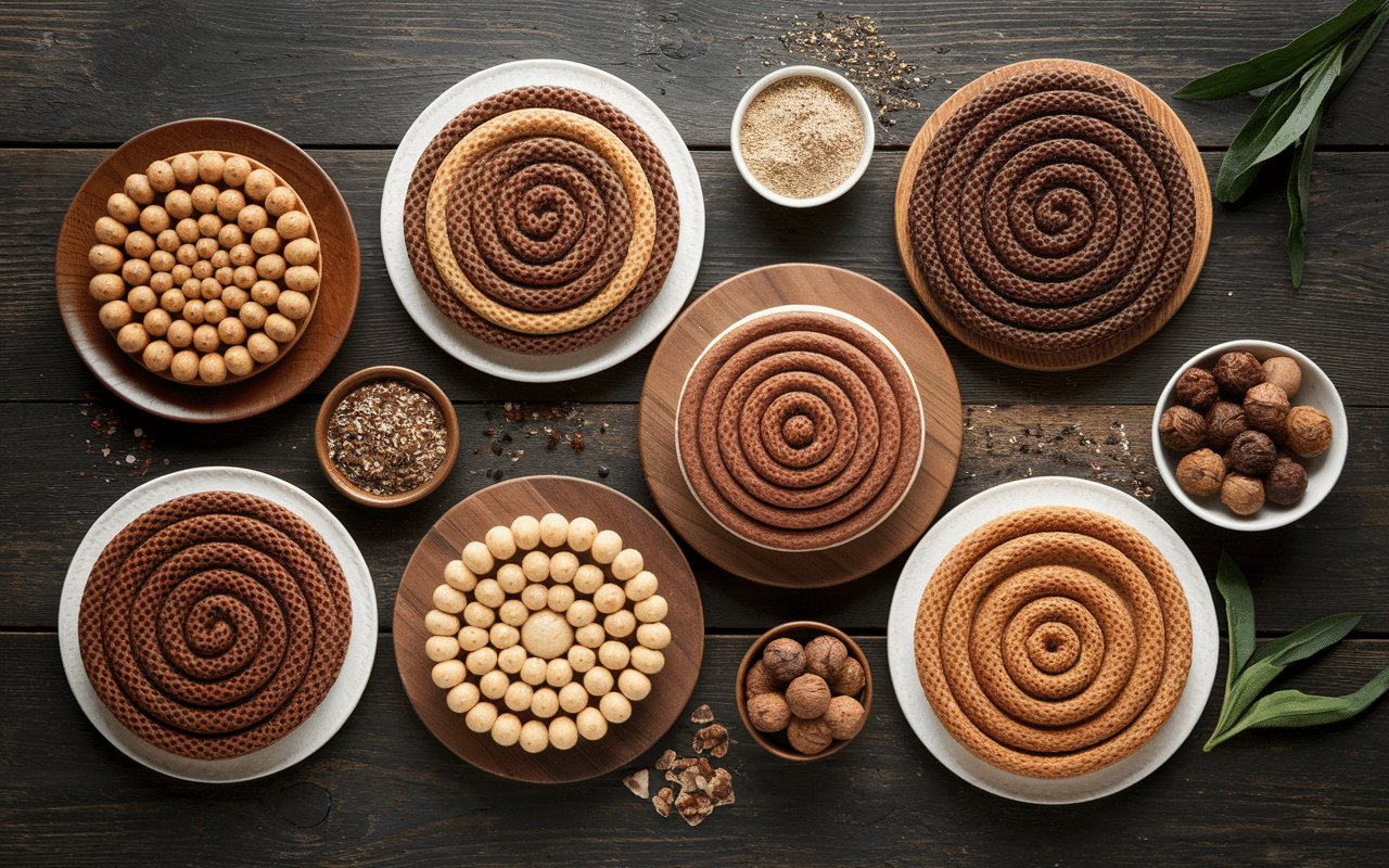 Variantes spiralées origine zlabia planche bois