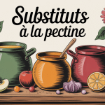 par quoi remplacer la pectine illustration pots confiture artisanale et fruits