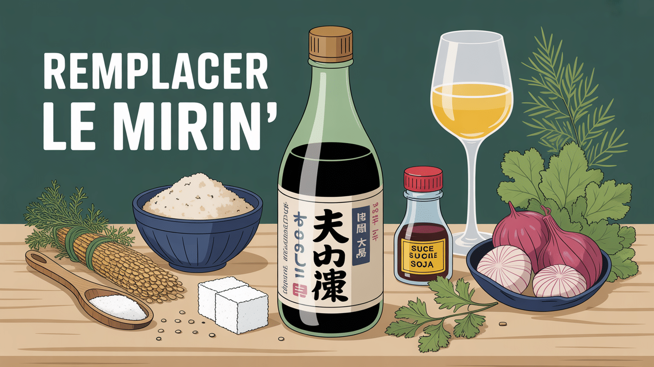 Par quoi remplacer le mirin bouteille et substitutions visuelles