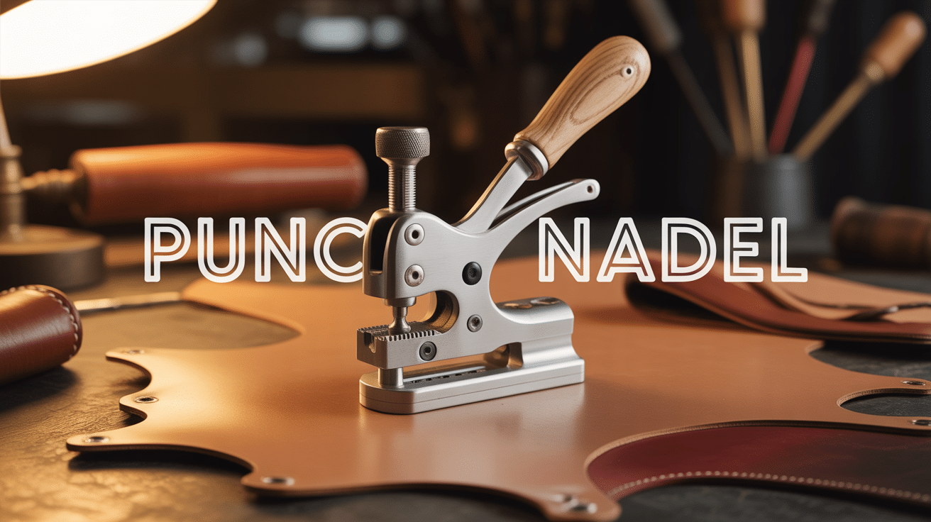 Punch nadel acier manche bois pour maroquinerie