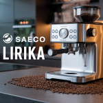 machine a cafe automatique saeco lirika sur comptoir moderne