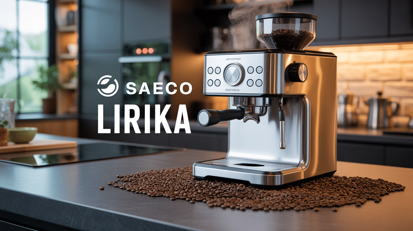 machine a cafe automatique saeco lirika sur comptoir moderne