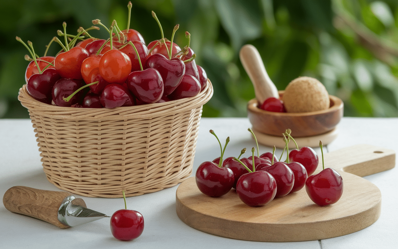 Cerises fraîches préparation sirop sans stérilisation