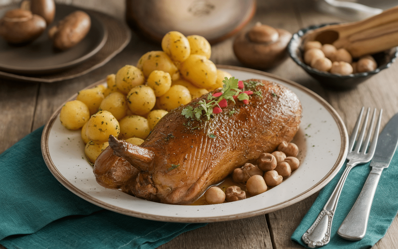 confit de canard accompagnement classique avec pommes de terre