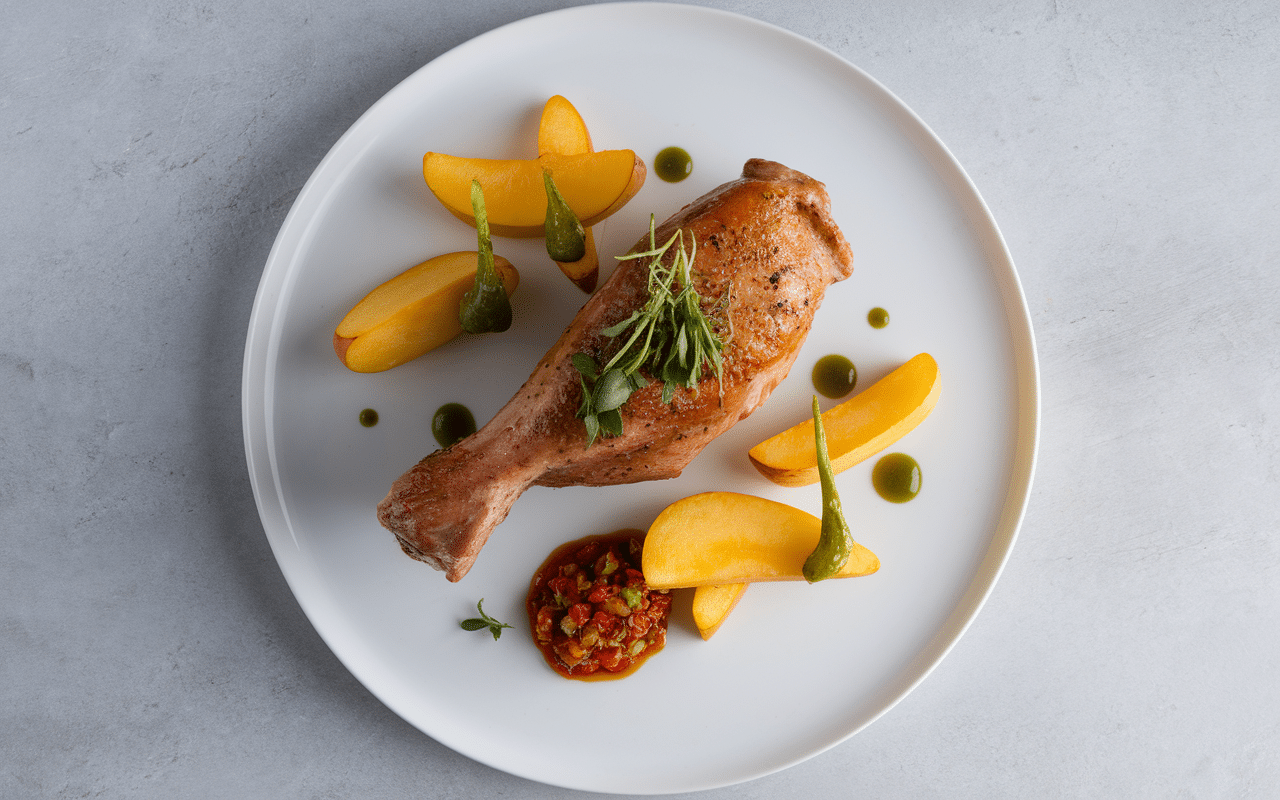 confit de canard accompagnement original aux fruits