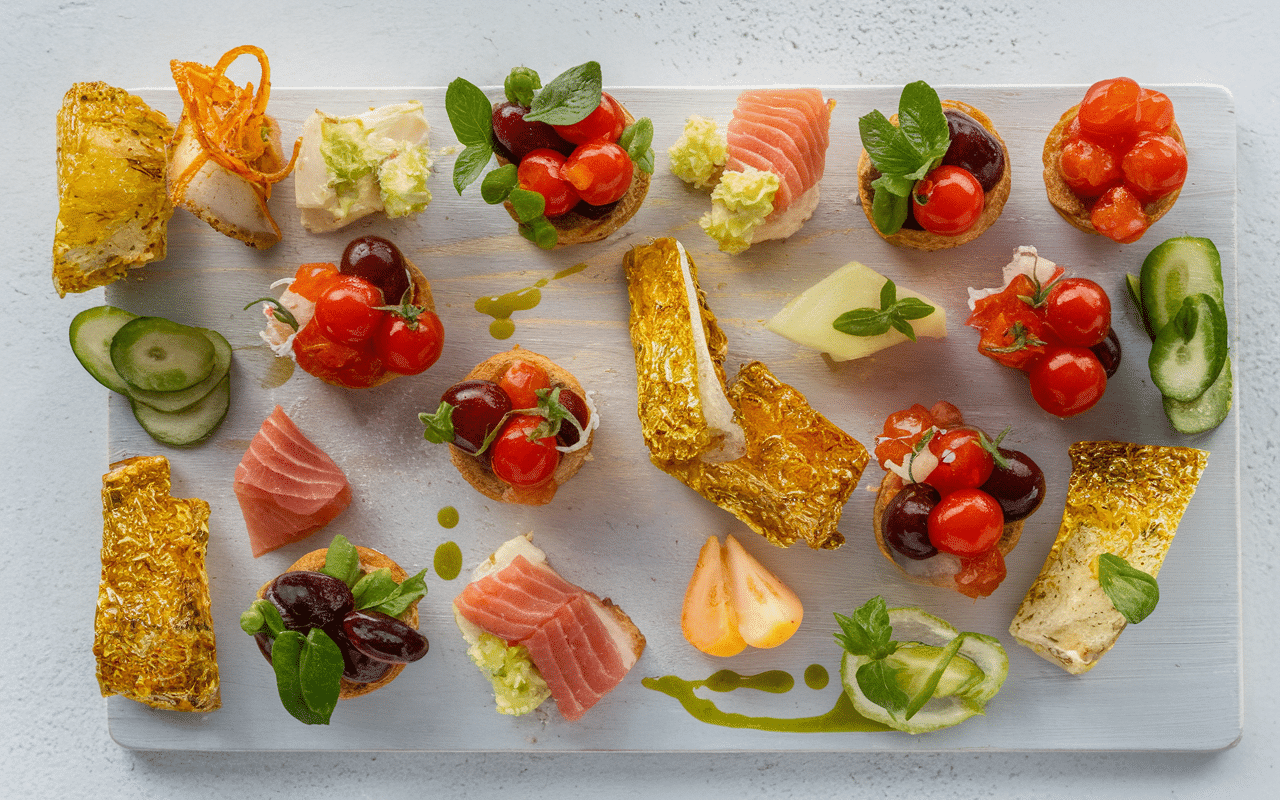 couronne de noel aperitif bouchées variées gourmandes