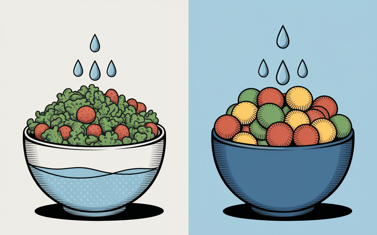 Dégorger des concombres comparaison salade croquante et trempée