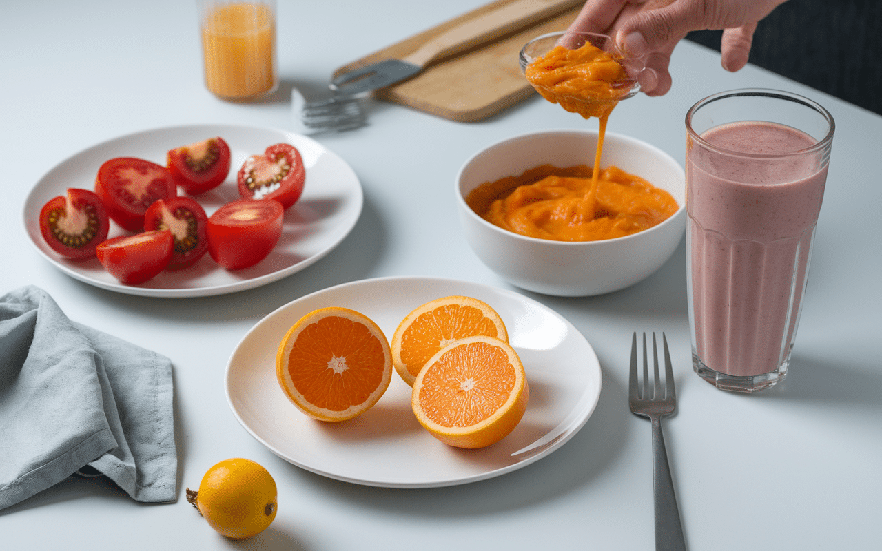 Préparation de fruits en t en cuisine