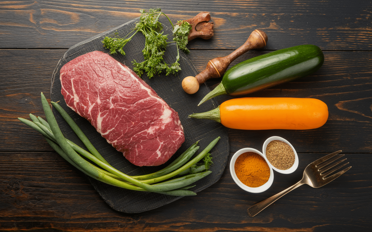 Ingrédients frais samboussa et épices