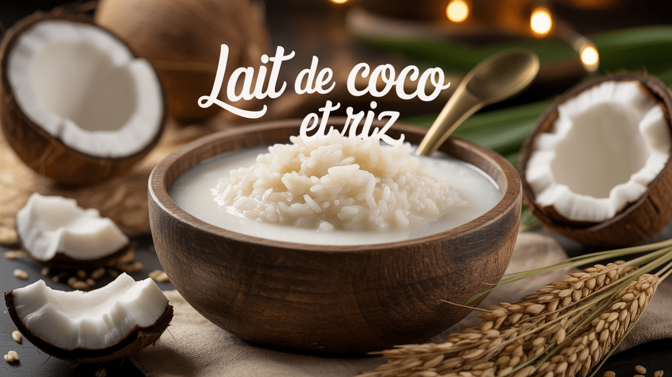 Bol de riz au lait de coco et noix de coco
