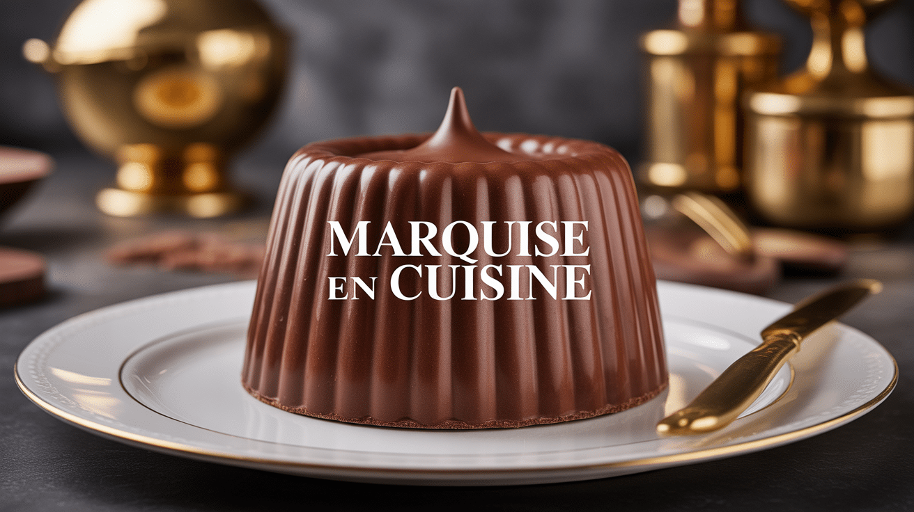 marquise en cuisine sur plat service chocolat fondant