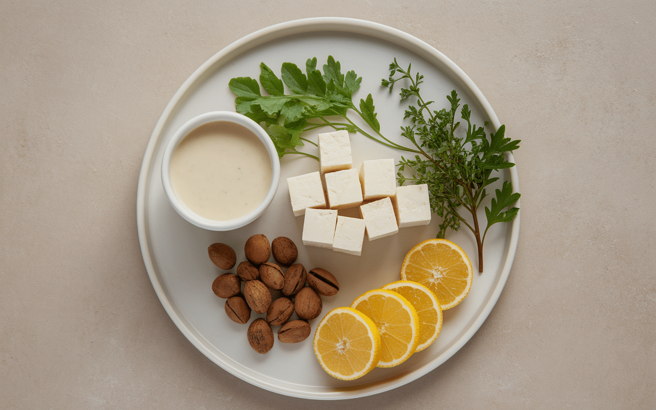 par quoi remplacer la feta tofu creme vegetale noix