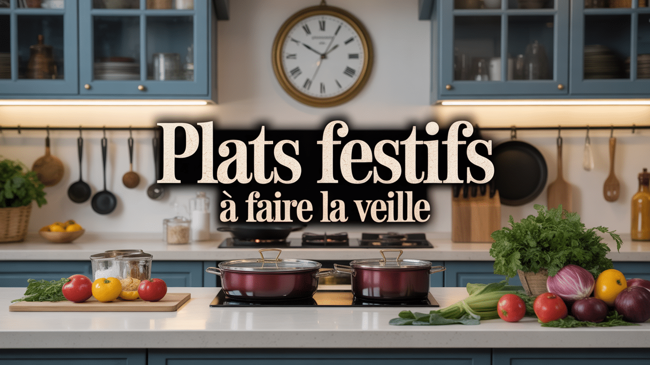 Cuisine moderne avec plats festifs à faire la veille