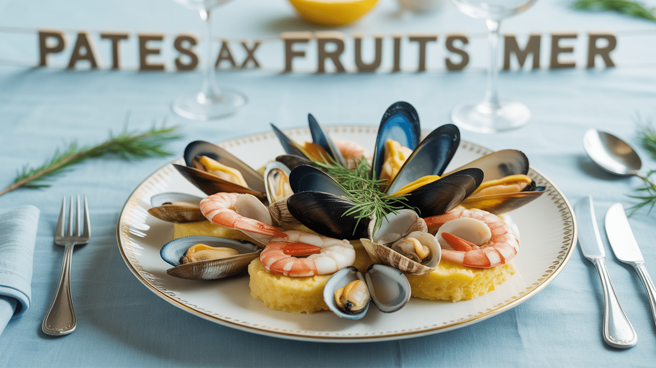 assiette recette de pate au fruit mer moules crevettes calamars