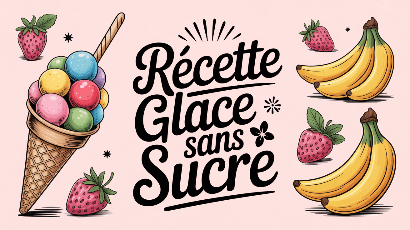 Illustration cornet glace sans sucre fruits frais