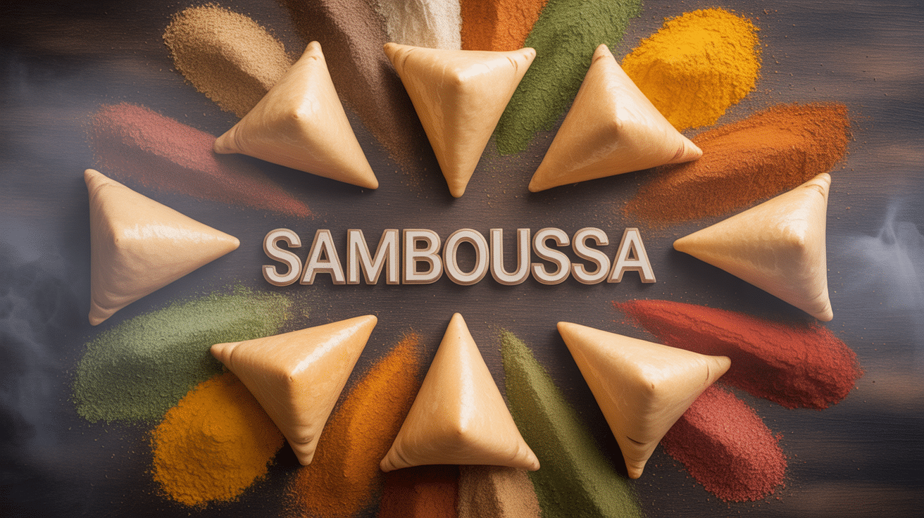 Triangles de samboussa dorés avec épices