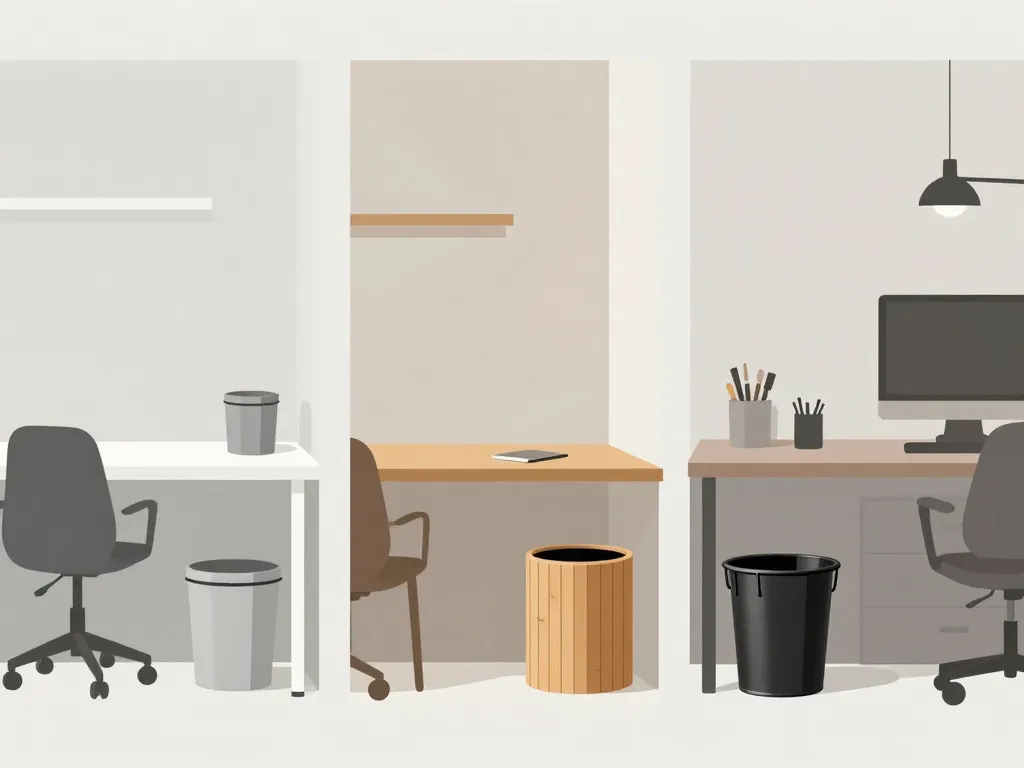 mini poubelle de bureau intégrée au bureau