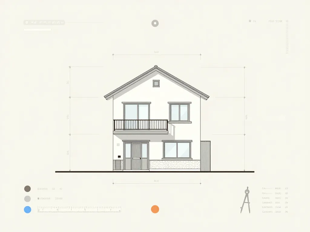 plan de facade avec éléments requis