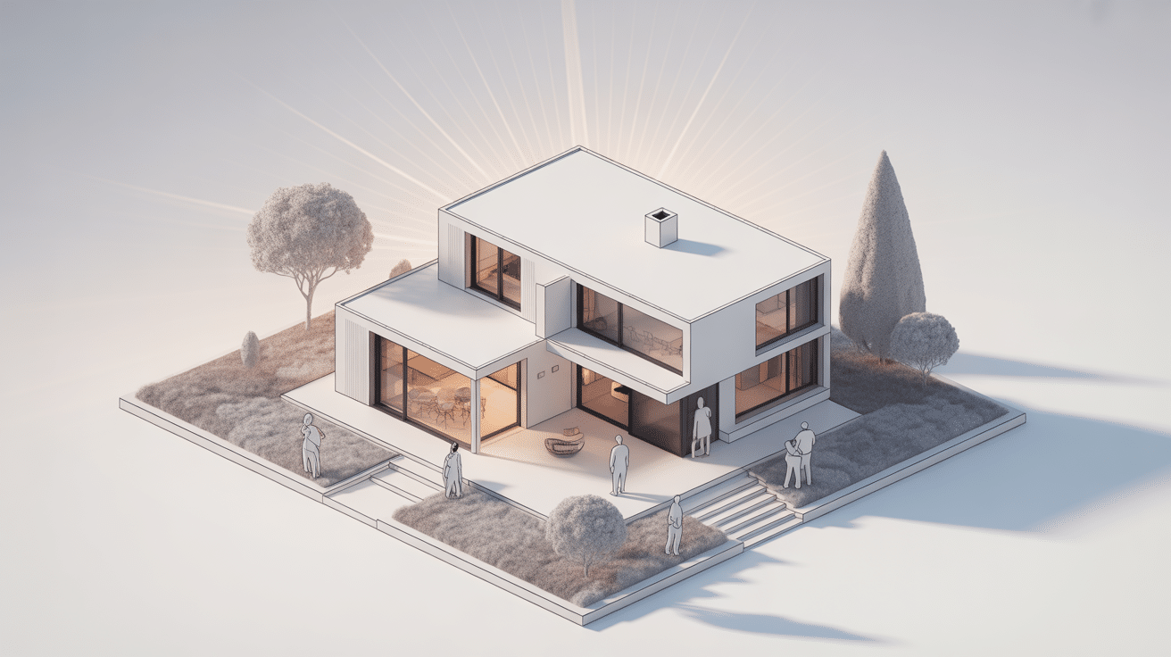 plans maison blanche modernes et lumineux