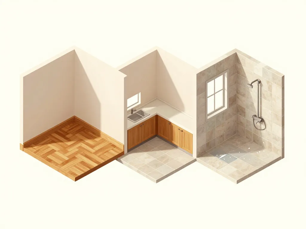 Comparatif plinthe bois ou carrelage par pièce et type de sol