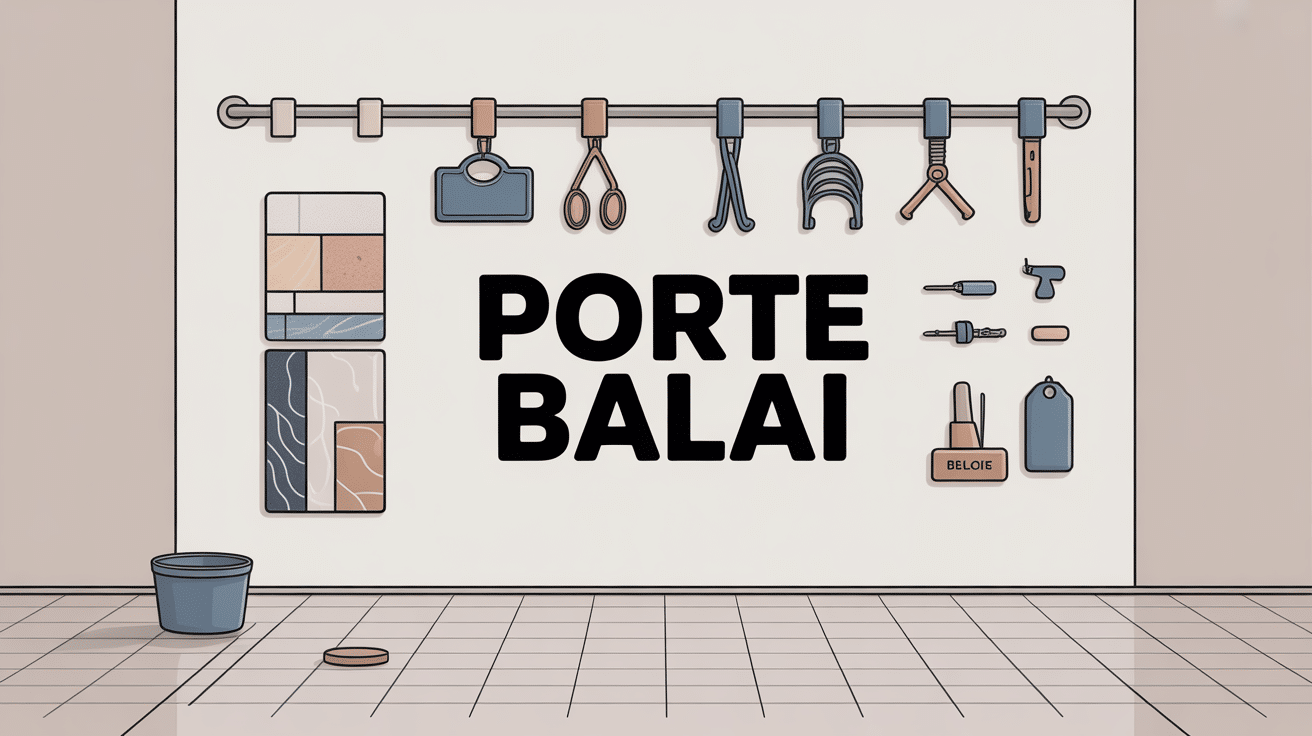 Illustration porte balai mural pour guide choix et installation