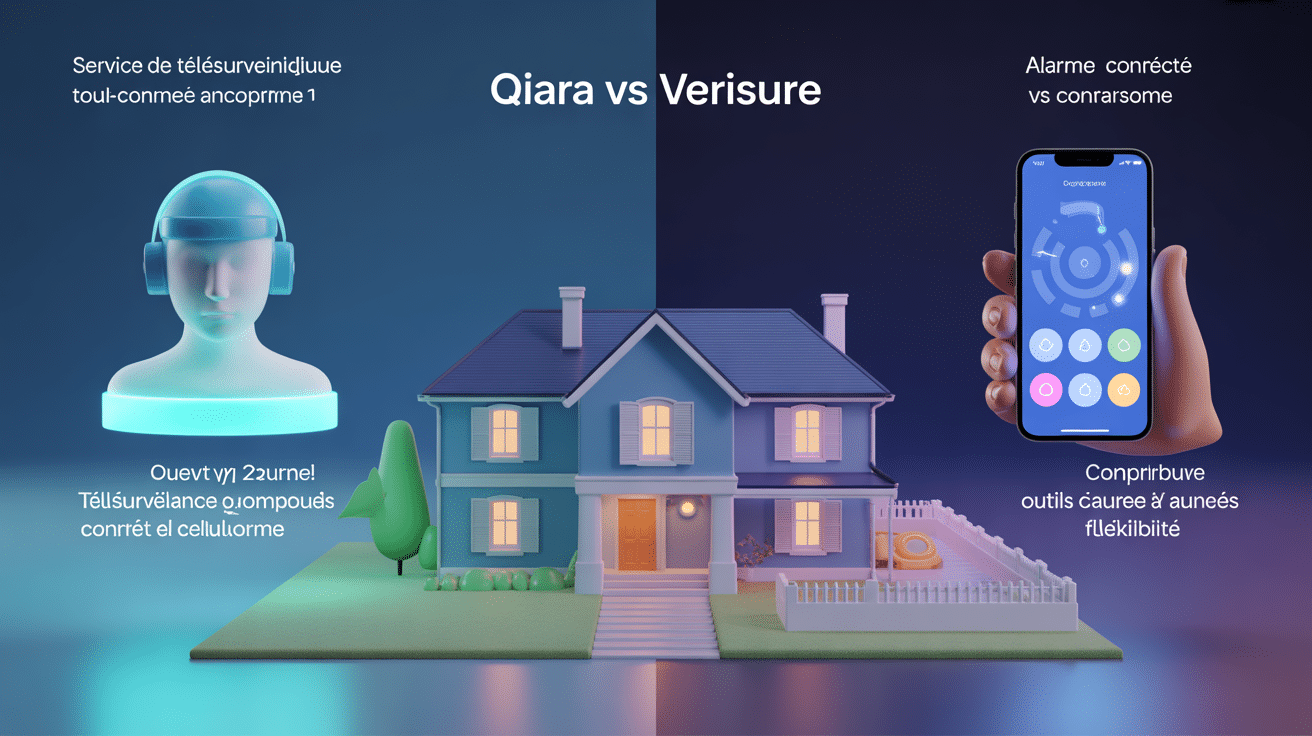 qiara vs verisure comparatif alarme maison illustration