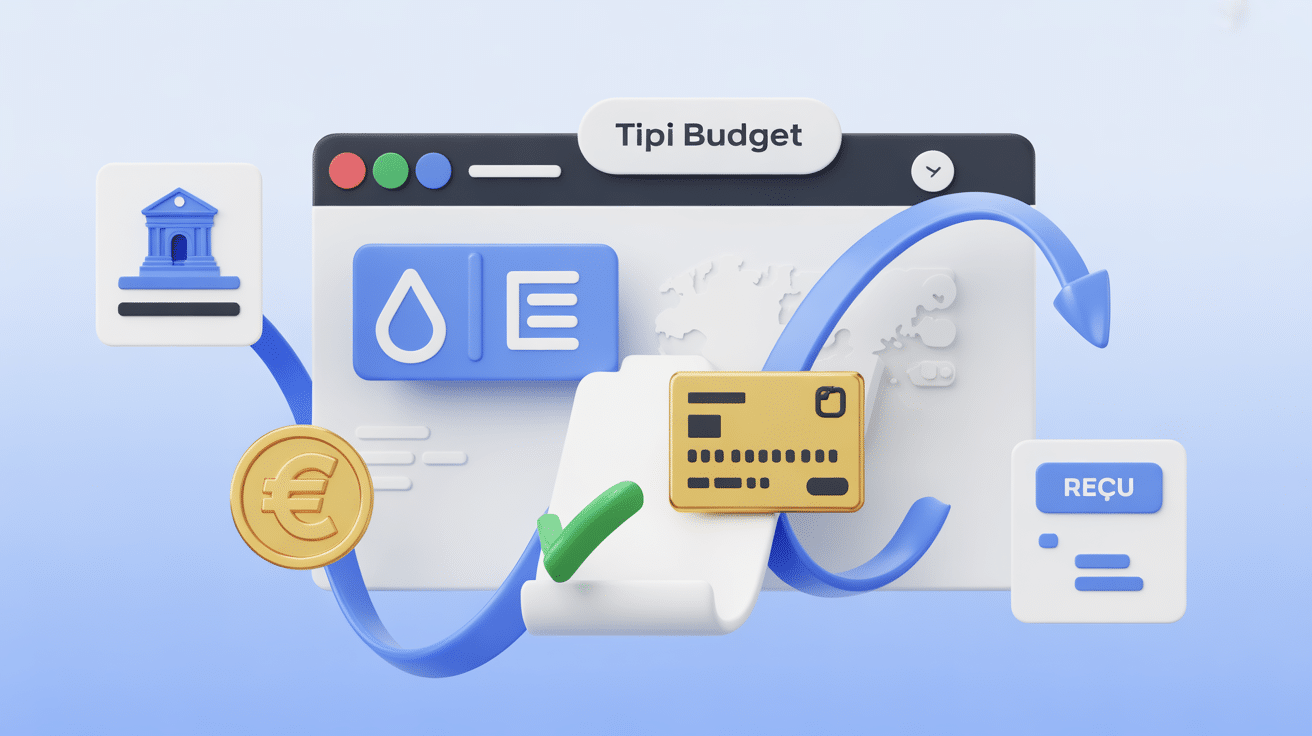 illustration tipi budget pour paiement public sécurisé