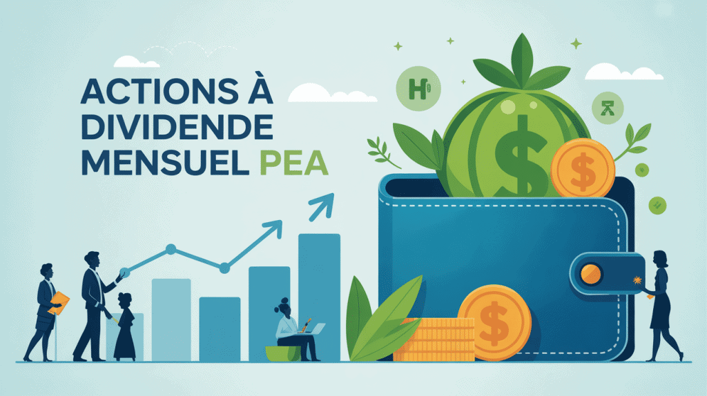 actions à dividende mensuel pea illustration thématique portefeuille