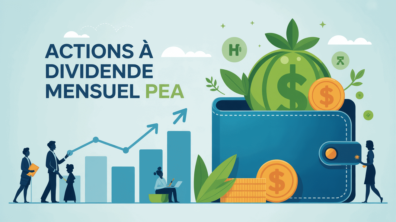 actions à dividende mensuel pea illustration thématique portefeuille
