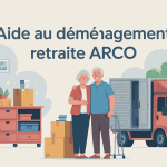 illustration aide au déménagement retraite arrco pour seniors