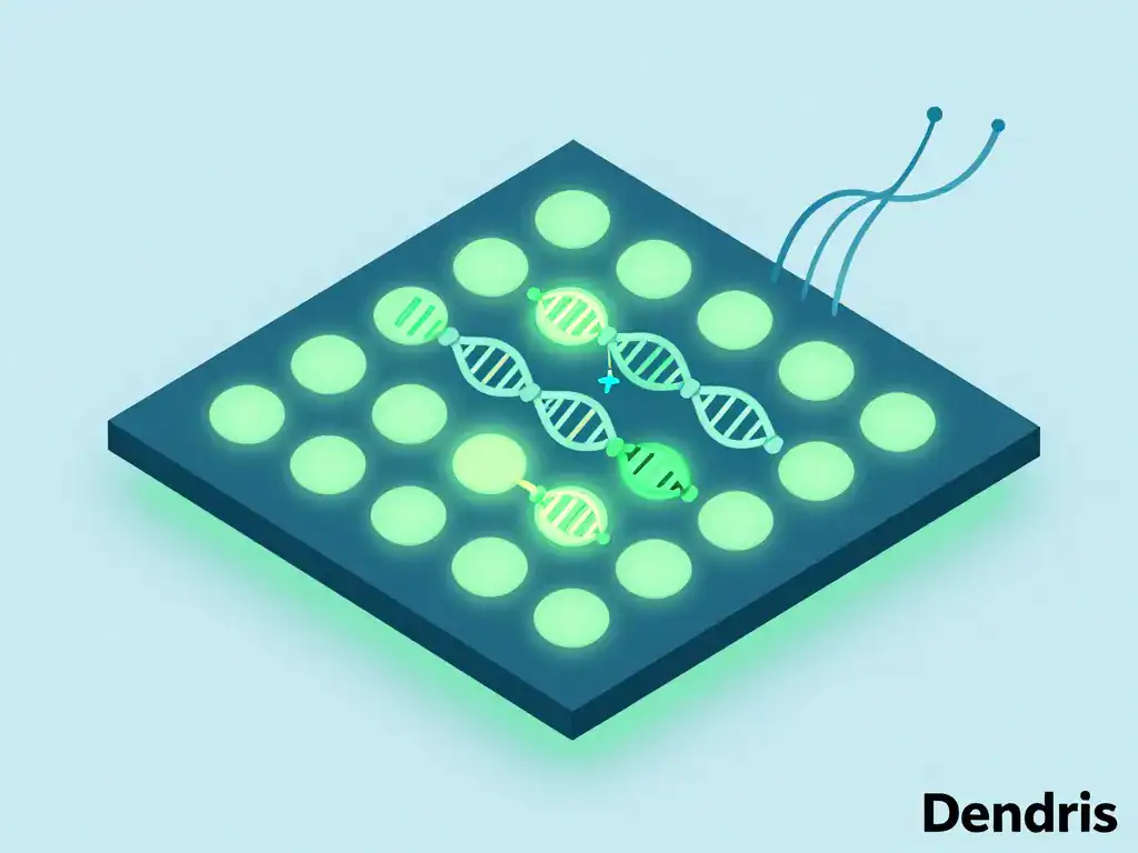Schéma biopuces ADN dendris multiplex analyse