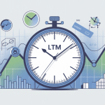 Illustration finance ltm horloge et graphiques sur douze mois