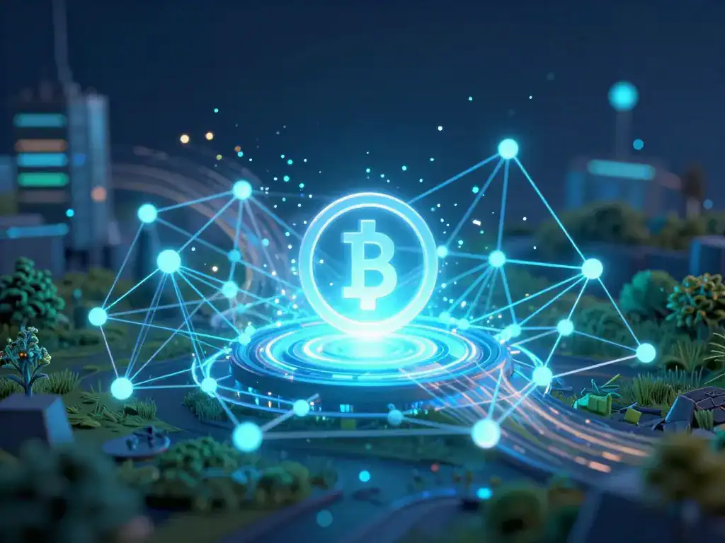 FTM crypto fonctionnement et réseau 3D visuel