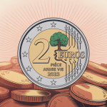 valeur pièce 2 euros arbre de vie 2023 illustration numismatique moderne