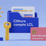 Cloturer un compte LCL dossier clé carte découpée