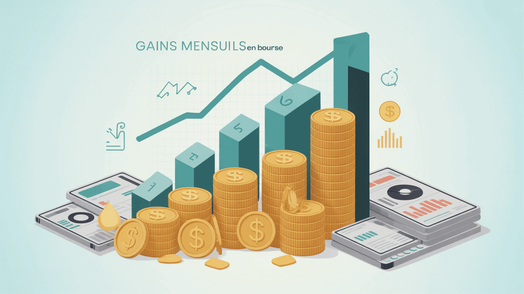 combien peut-on gagner en bourse par mois graphique croissance